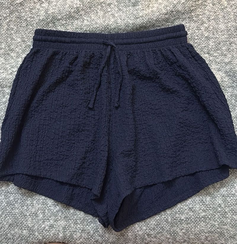 Navy Textured Shorts
