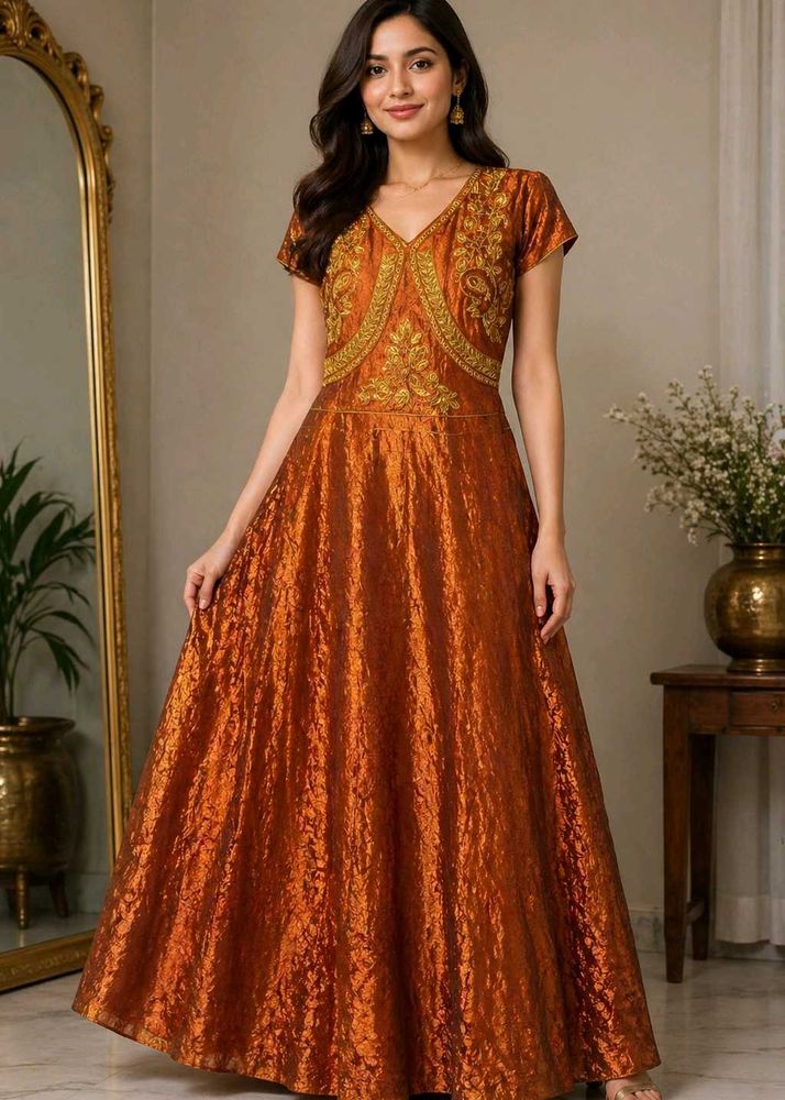 Stunning copper Embroidered Gown
