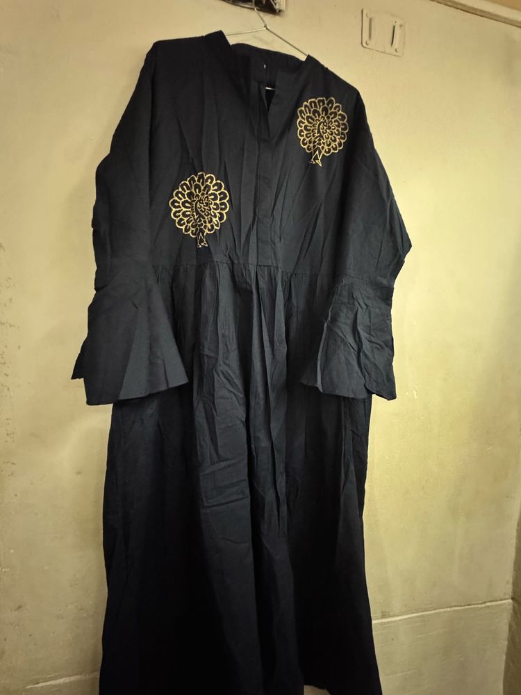 Elegant Black Kurta with Gold Embroidery