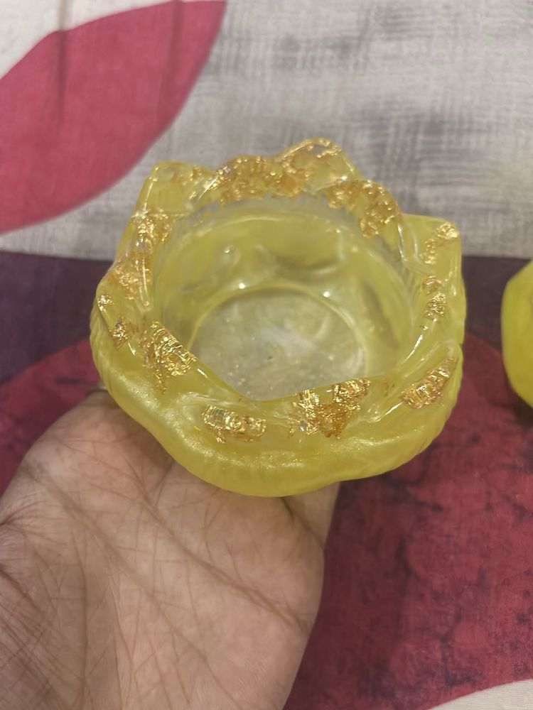 Yellow Resin Trinket Dish