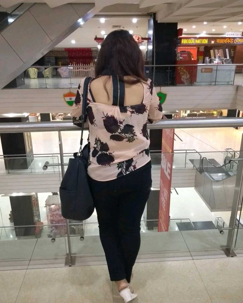 Floral Print Back Design Top
