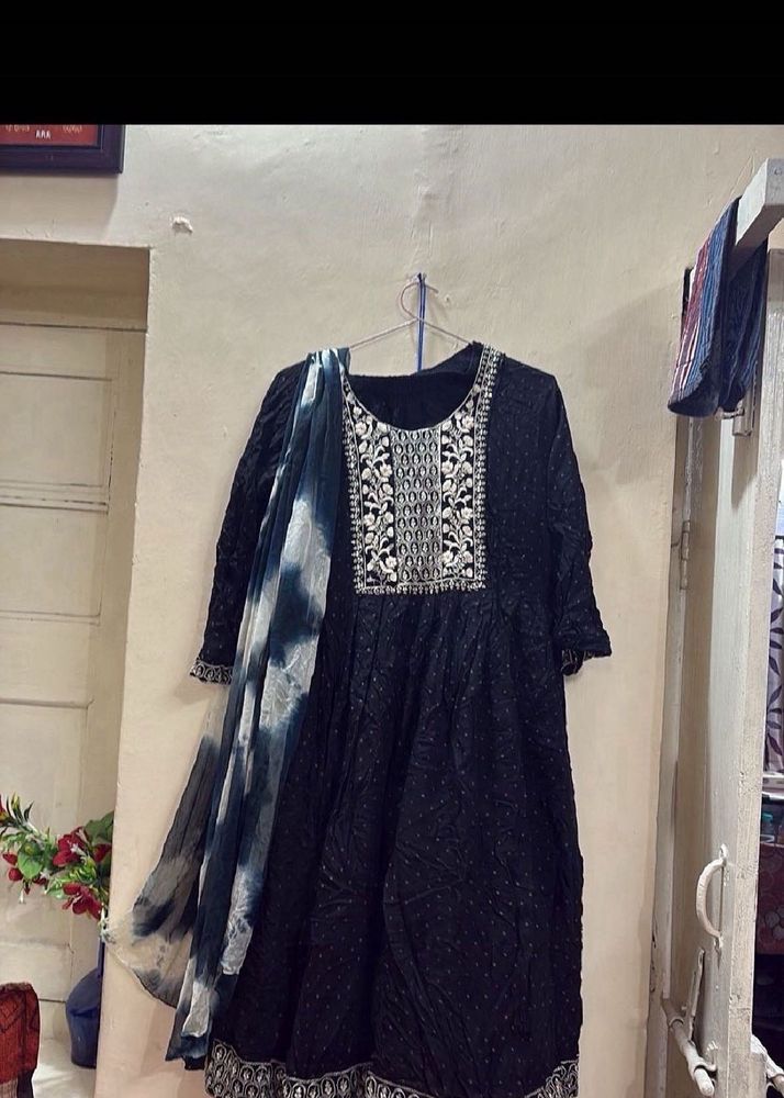 Elegant Black Kurta Set with Dupatta