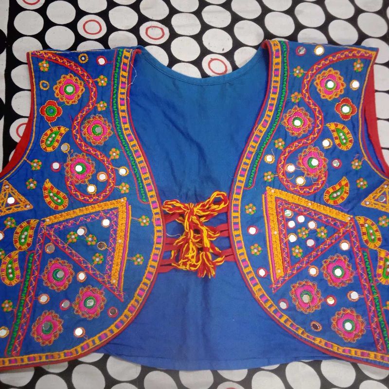 Embroidered Blue Vest