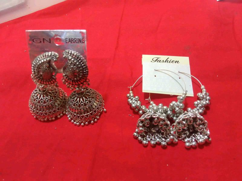 Stylish Jhumka &amp; Hoop Earring Set