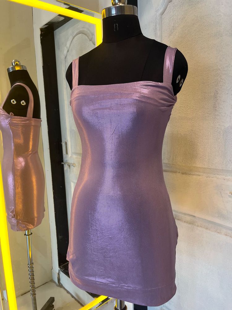 Shiny Metallic Mini Dress