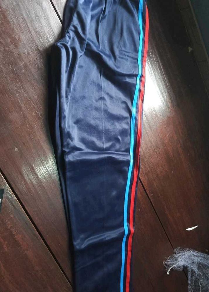Men's Blue NCC Track Pants with Stripes