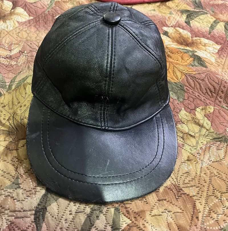 Carhartt Black Leather Baseball Cap