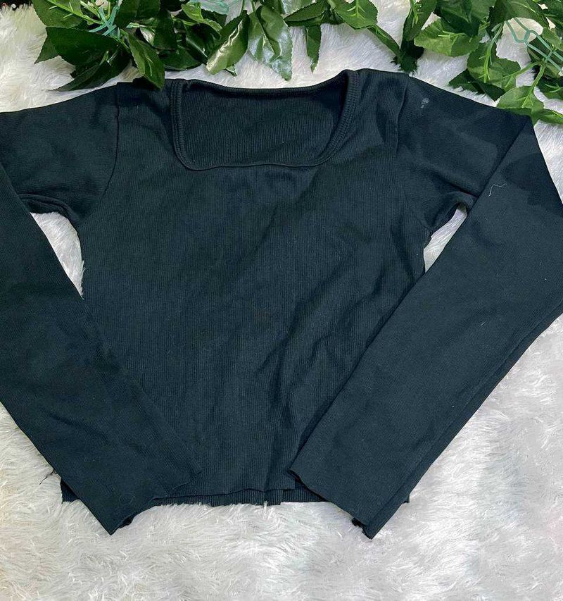 Dark Green Long Sleeve Top