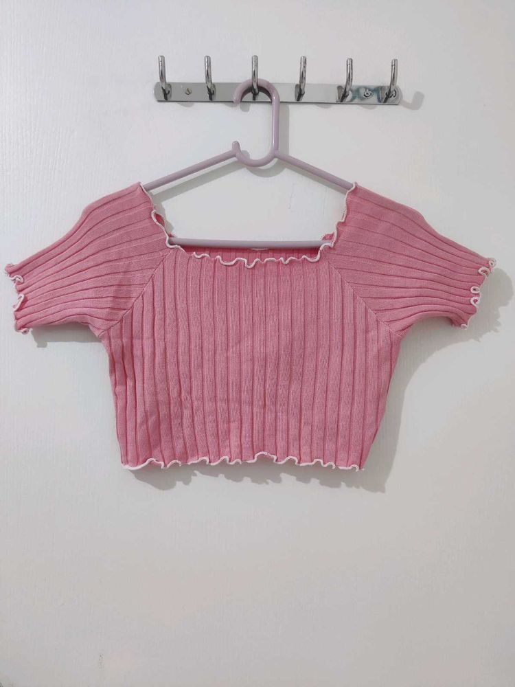 Peach Acrylic Crop Top