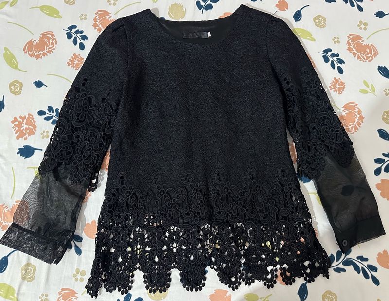 Elegant Black Lace Top