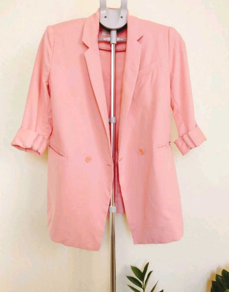 Pink Casual Blazer