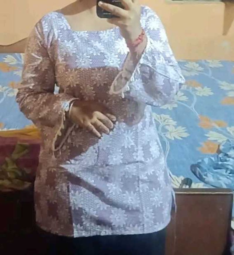 Beautiful Floral Print short kurti