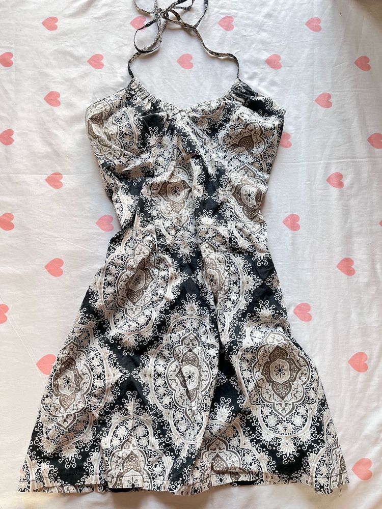 H&amp;M Boho Paisley Halter Neck Mini Dress