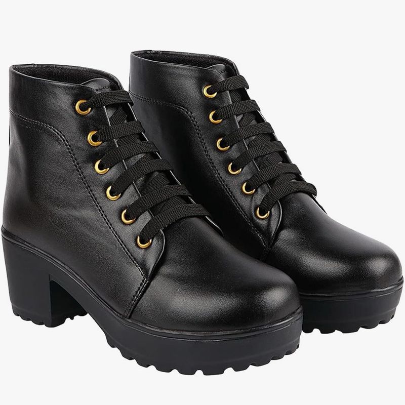 Classic Black Lace-Up Boots