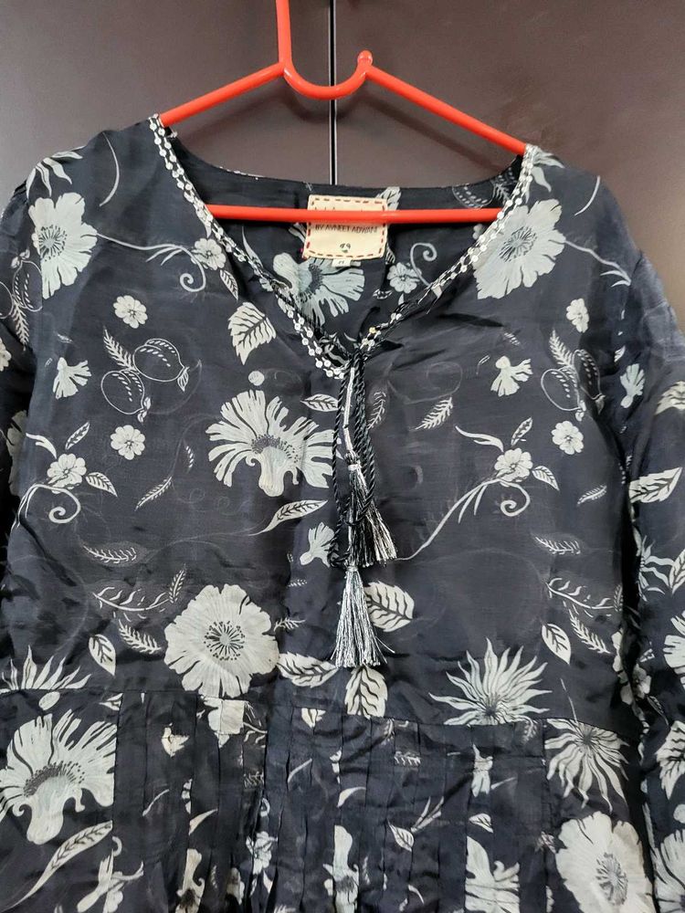 Chic Floral Print Tunic Top