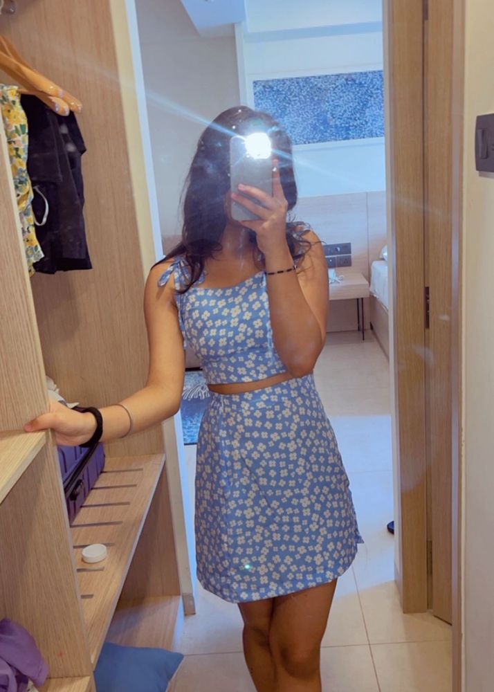 Cute Blue Floral Co-ord Set