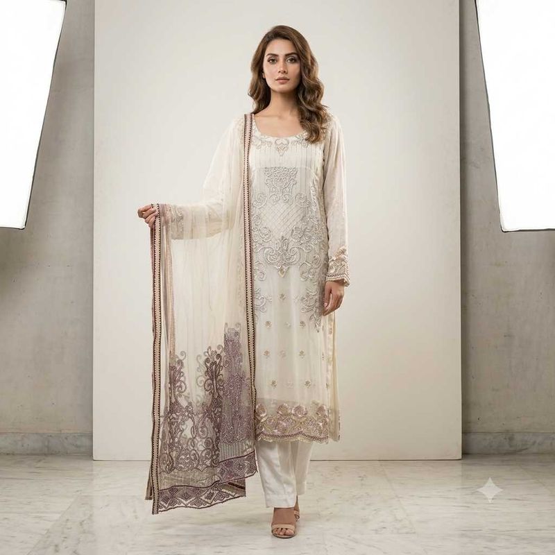 Elegant Embroidered Kurta Set with Dupatta