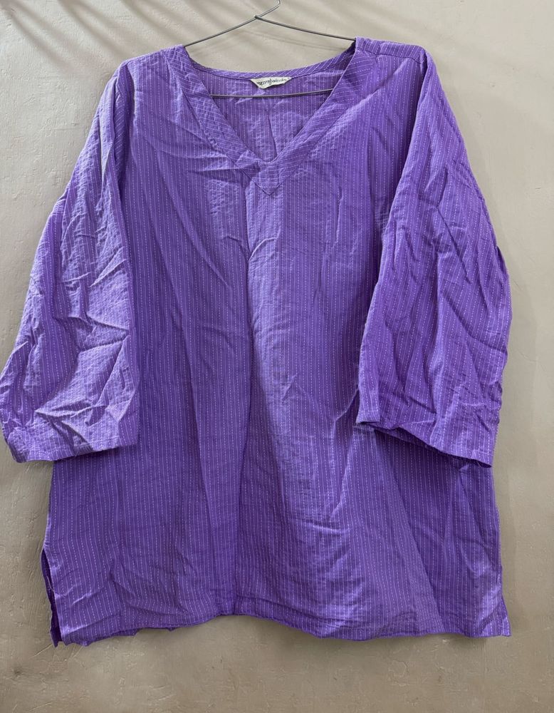 Comfortable Purple Striped Kurta
