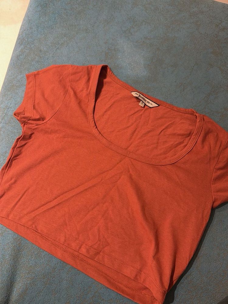 Orange Cropped T-Shirt