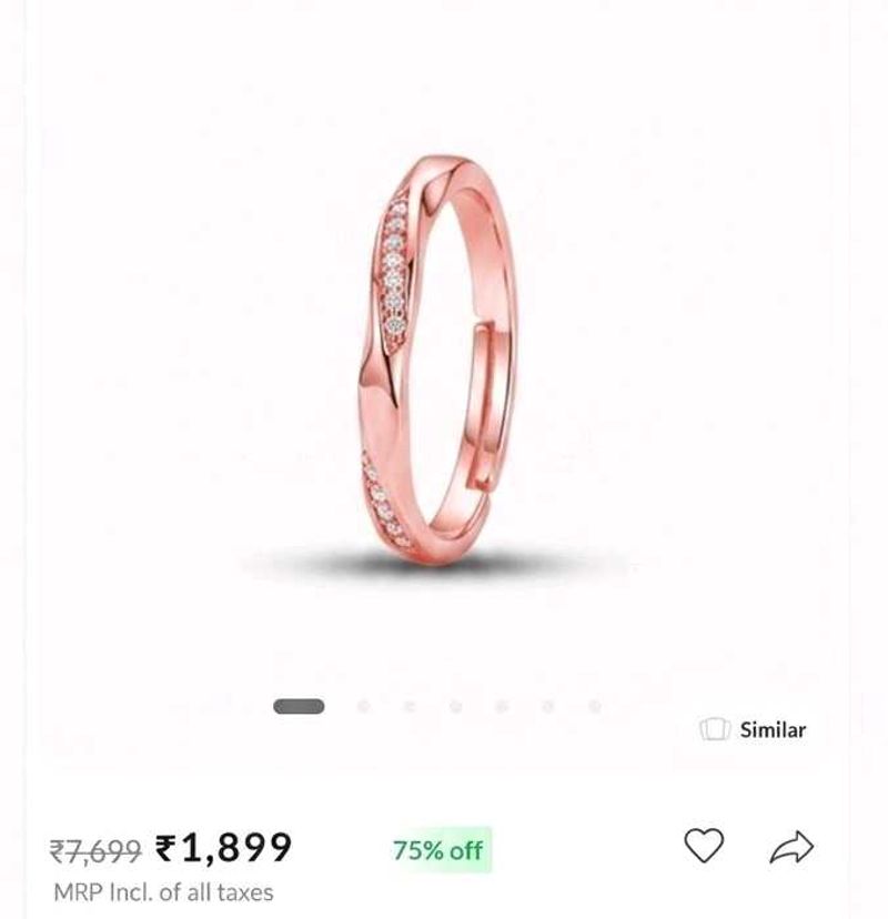 Rose Gold Diamond Ring 925 silver