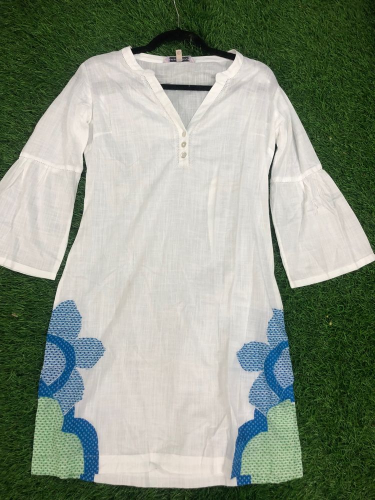 Climb High Dig Deep Ski Steep Embroidered Kurti
