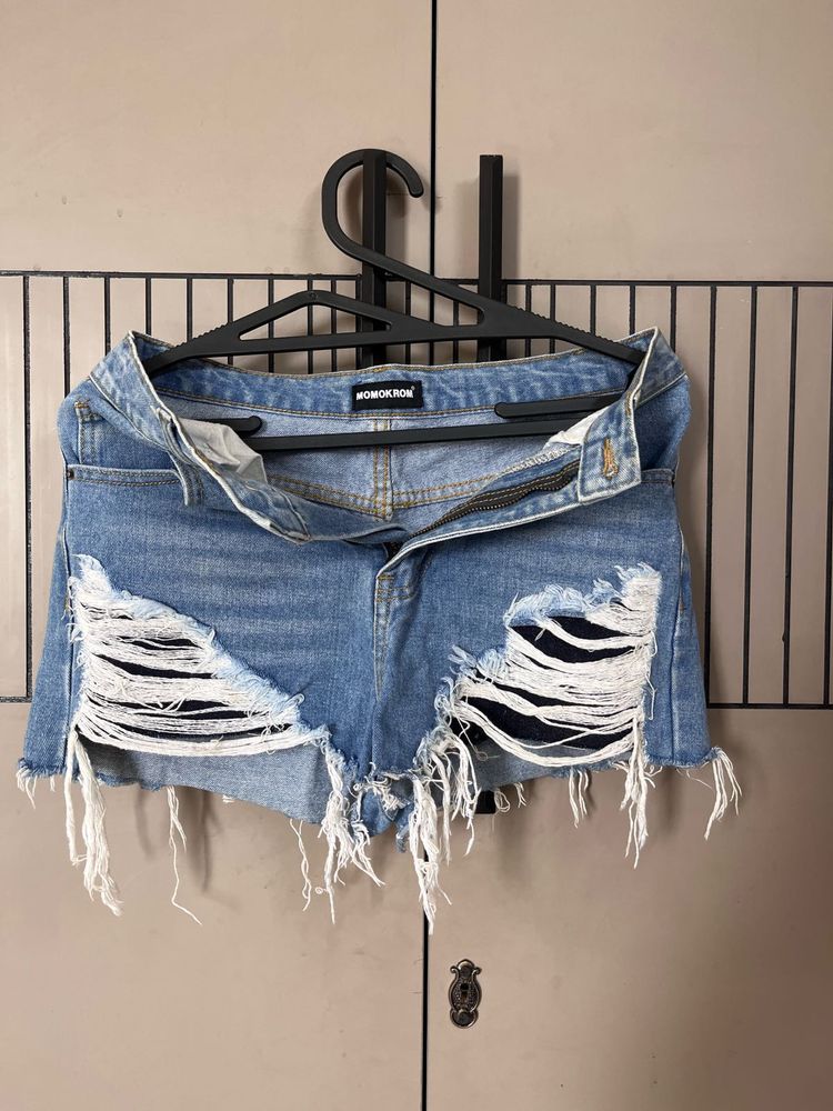 Distressed Denim Shorts