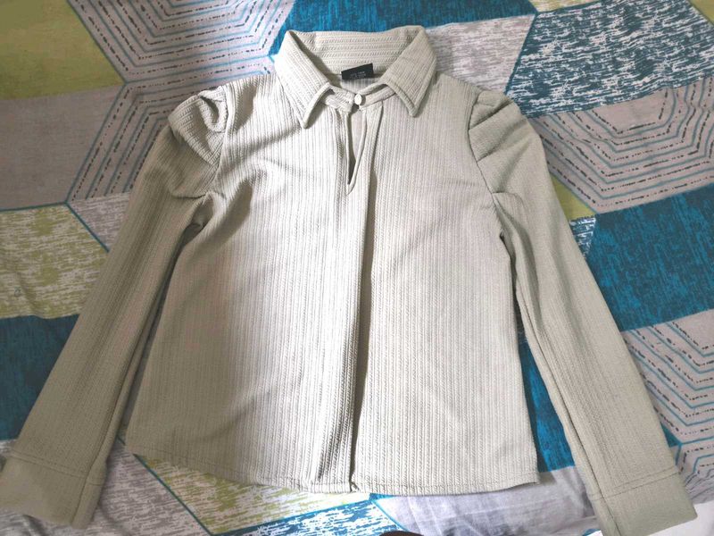 pastel green top