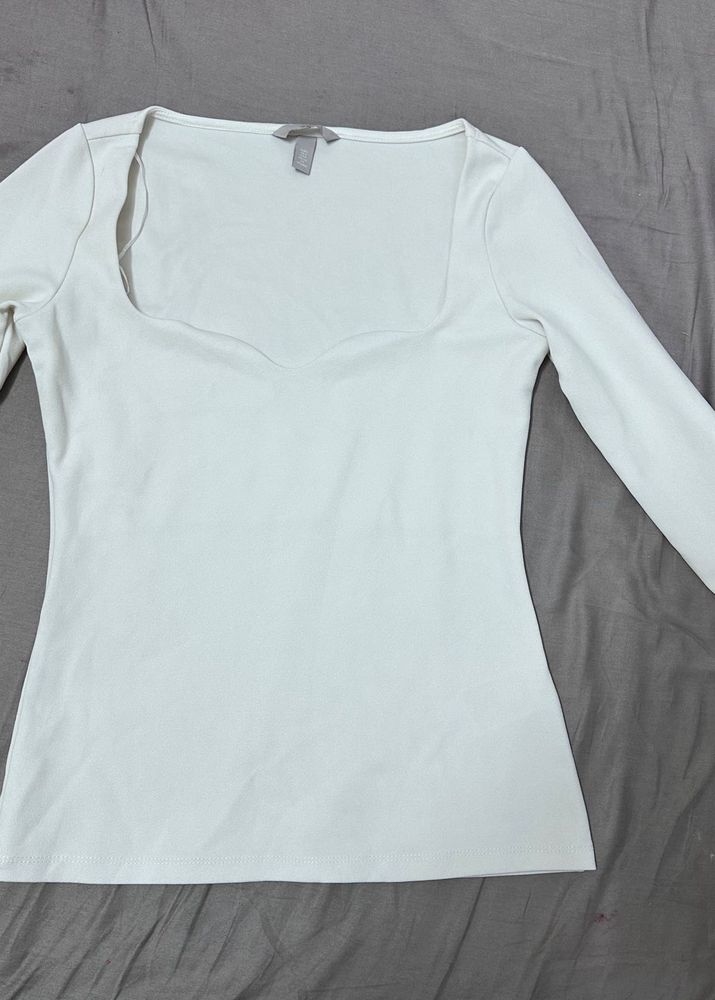 Classic White Long Sleeve Top