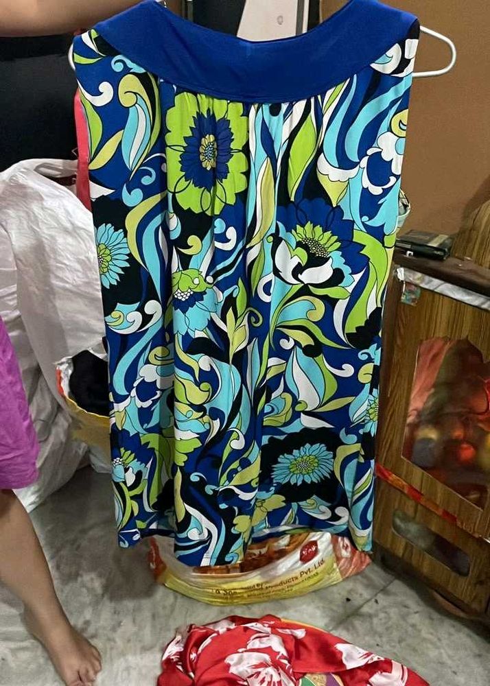 Vibrant Floral Print Sleeveless Dress