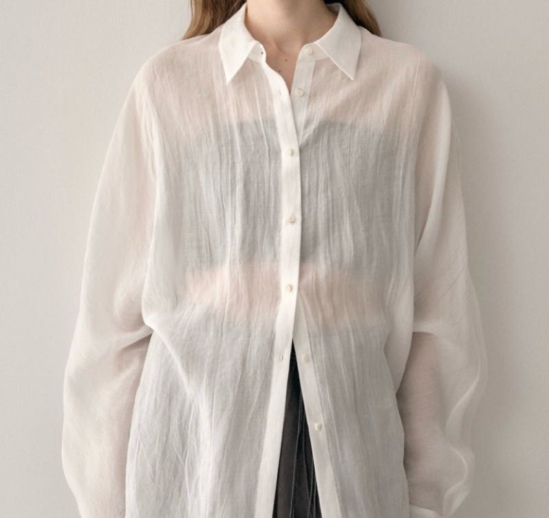 Sheer White Button-Up Shirt