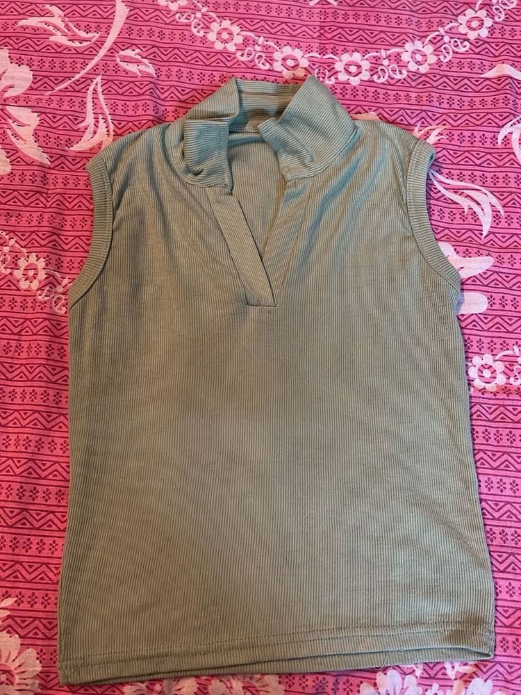 Sleeveless Mock Neck Top