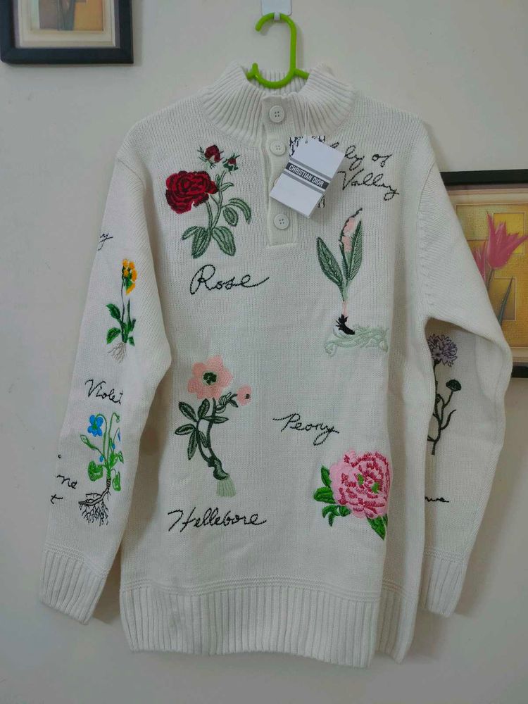 NEW Christian Dior Embroidered Sweater