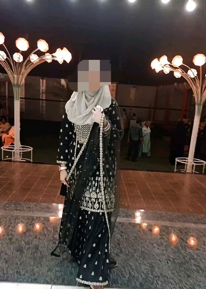 Soch Fancy Embroidered Black Sharara Set