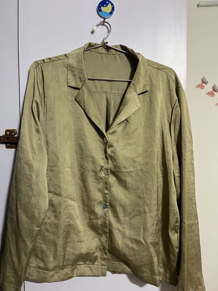Satin Feel Collared Shirt