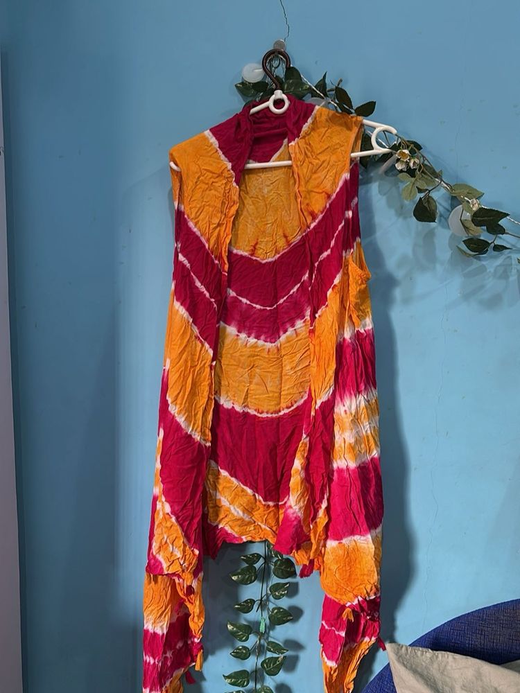 Colorful Tie-Dye Sleeveless shrug