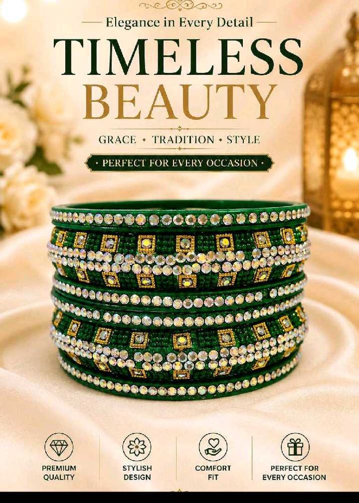 New Stunning Emerald Green Bangles