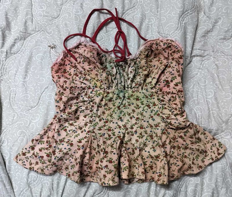 Floral Halter Neck Cami Top
