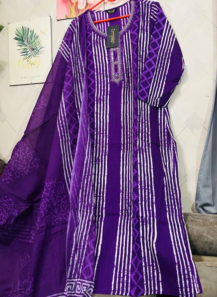 cotton Purple Kurta Set unused fixed price