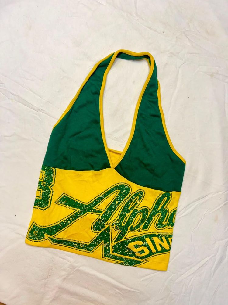 Yellow &amp; Green Halter Top