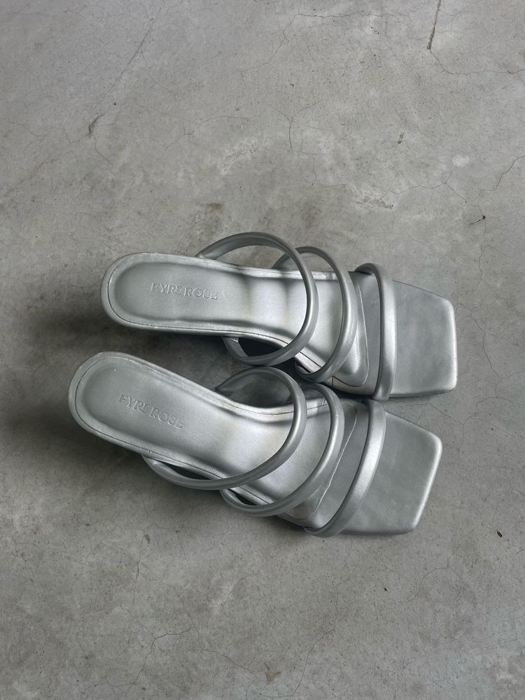 FYRE Rose Silver Heels