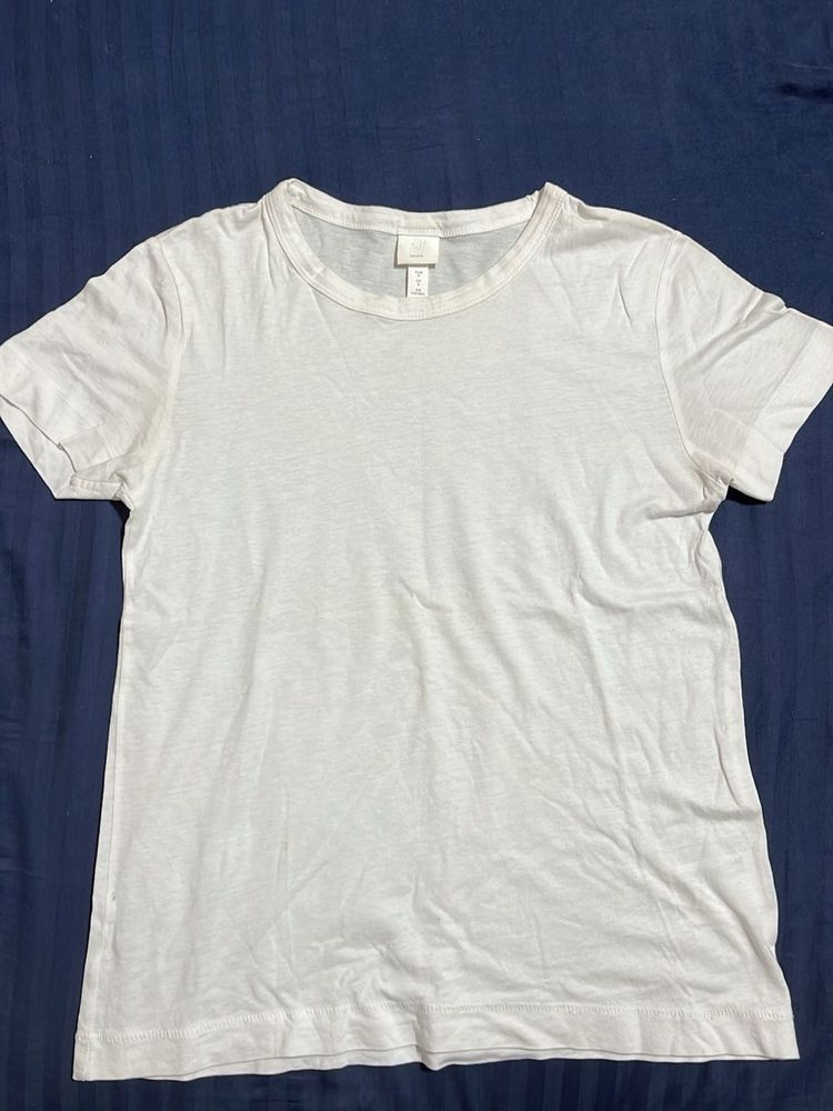 H&amp;M Classic White Crew Neck T-Shirt