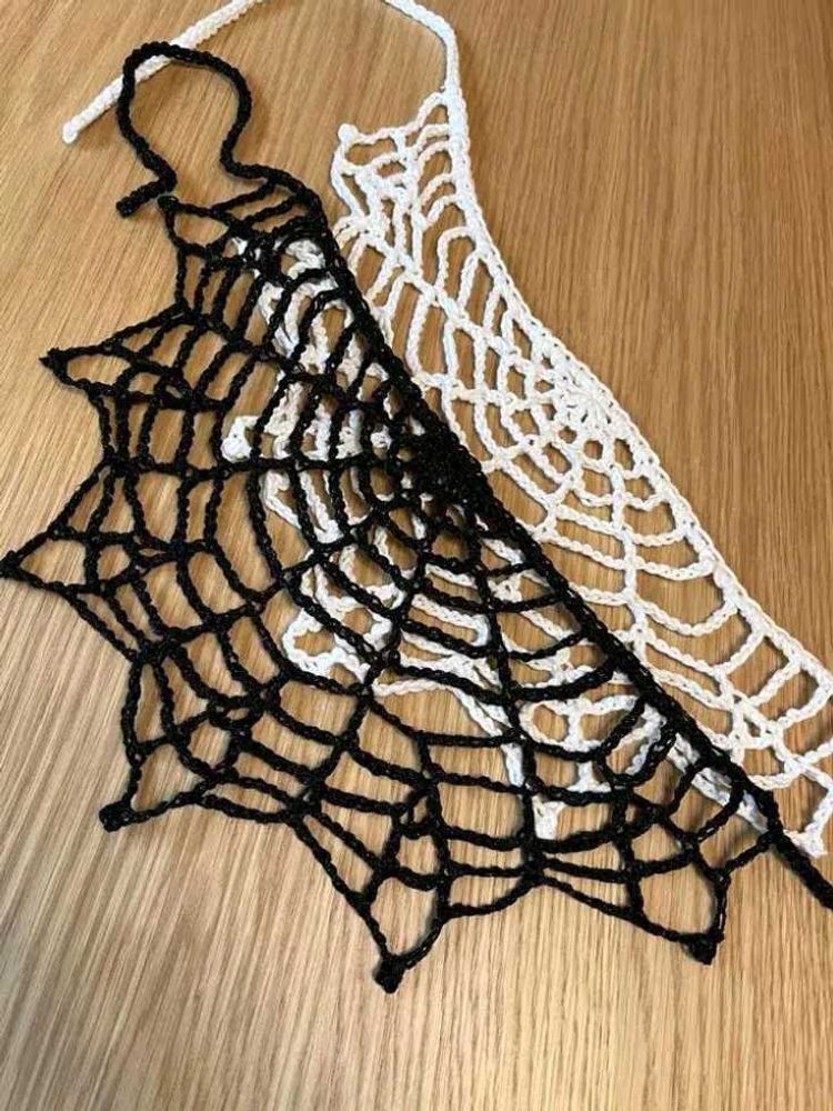 Crochet spider web waist band