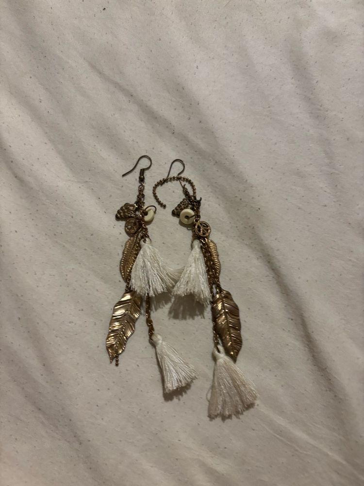 Boho Feather Tassel Earrings