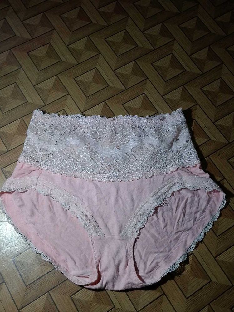 Pink Lace Trim Briefs