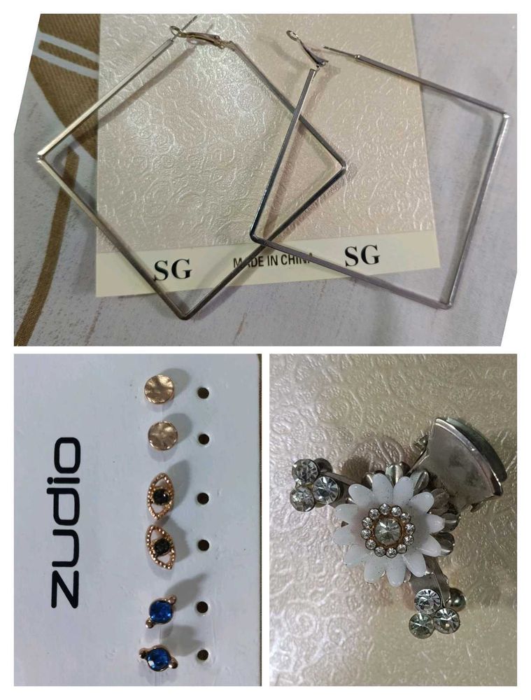 Stylish Hoop Earrings &amp; Stud Set
