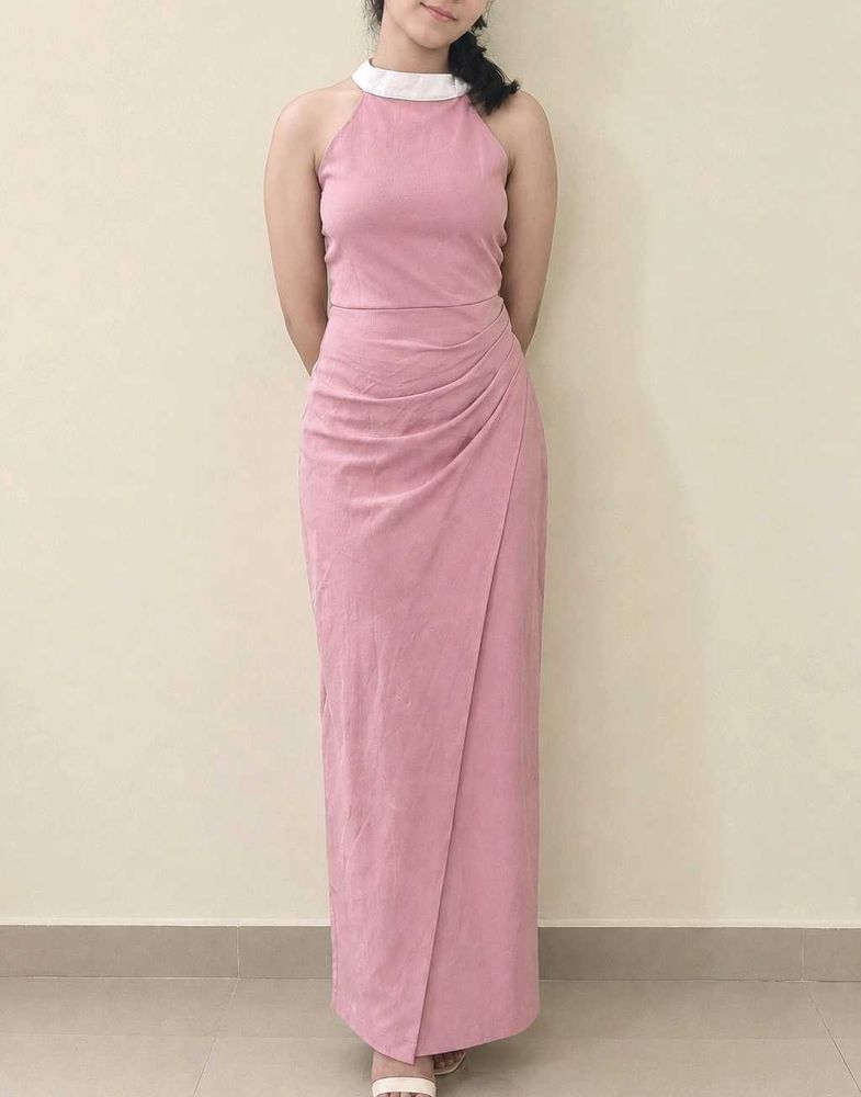 Pink Halter Neck party wear Dress
