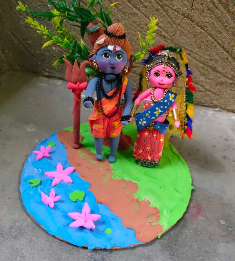 Shiva Parvati Clay Art