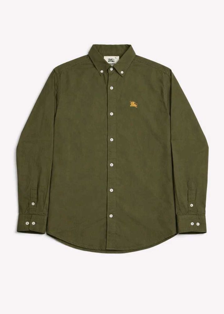 Burberry Olive Green Button Down Shirt