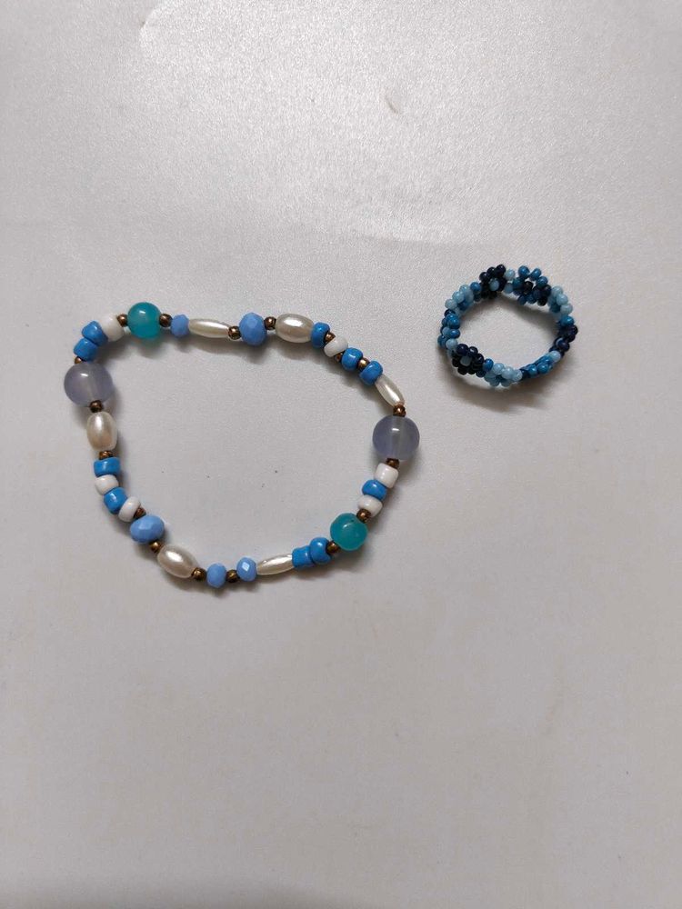 Boho Beaded Bracelet &amp; Ring Set