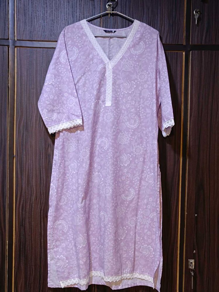 KETCH Printed Lavender Long Kurti